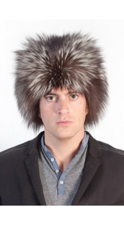 Silver fox fur hat